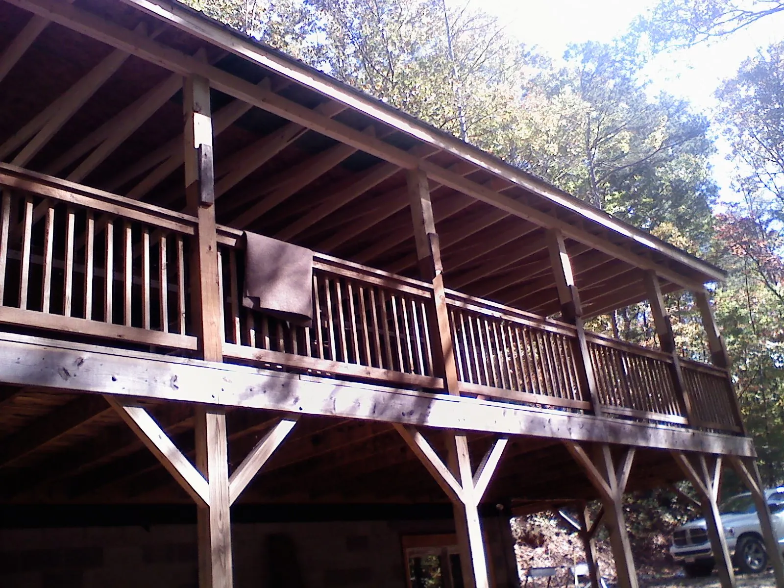 Timber framing under a new elevated porch and deck — Roof Leak Repair in Big Stone Gap by Roofing Brothers